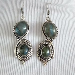 Jewelry - Just beautiful labradorite stamped 925 earrings Jewelry - Just beautiful labradorite stamped 925 earrings